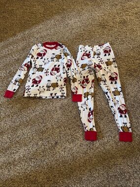 Carter's White and Red Santa Cookie Print Pajama Set - Adult XS or Children’s XL